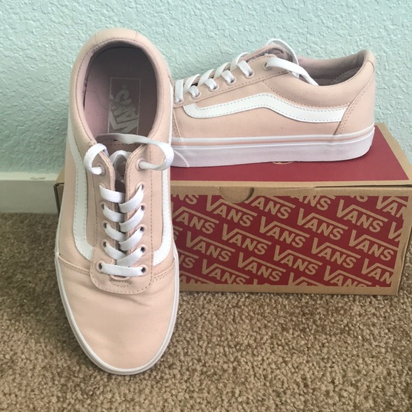 light pink and white vans